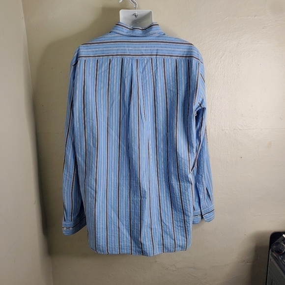 Faconnable Shirt Men XL Oxdord Striped Club Deauville Button Up Front - Picture 2 of 13